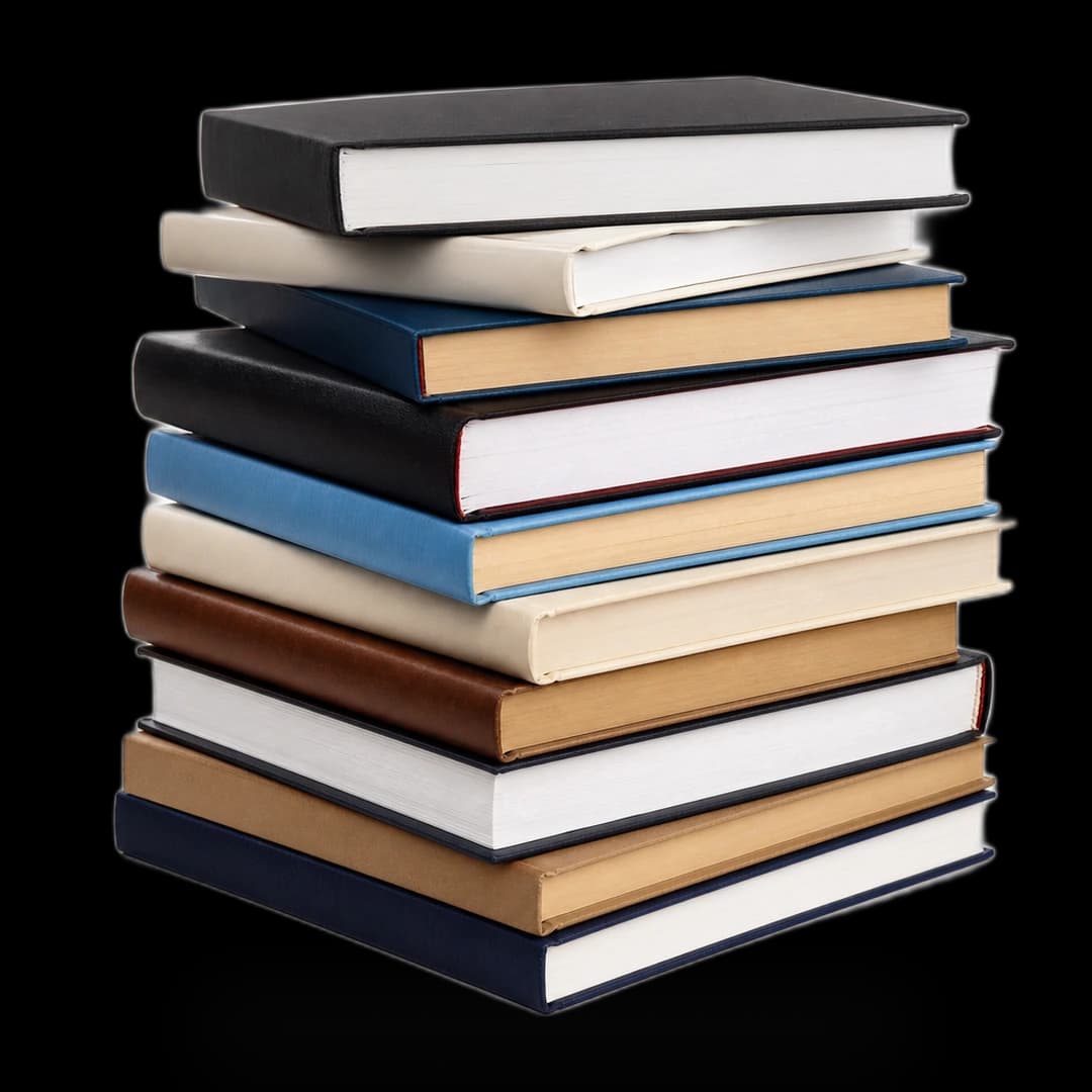 Books, notebooks, pens and stationery products for a bookstore